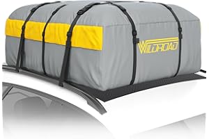 WILDROAD Car Roof Bag Rooftop Cargo Carrier, 21 Cubic Feet Waterproof Roof Luggage Cargo Carrier Bag with Anti-Slip Mat for All Cars Vehicles SUV with/Without Rack (with 2PCS 4M Ratchet Straps)