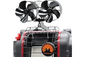snsok Wood Stove Fan, Stove Fan, 10 Blade, Dual Motor Fireplace Fan, Silent Fireplace Fan, Wood Stove/Kitchen Stove/Fireplace/Gas Stove Fan (with Magnetic Thermometer)
