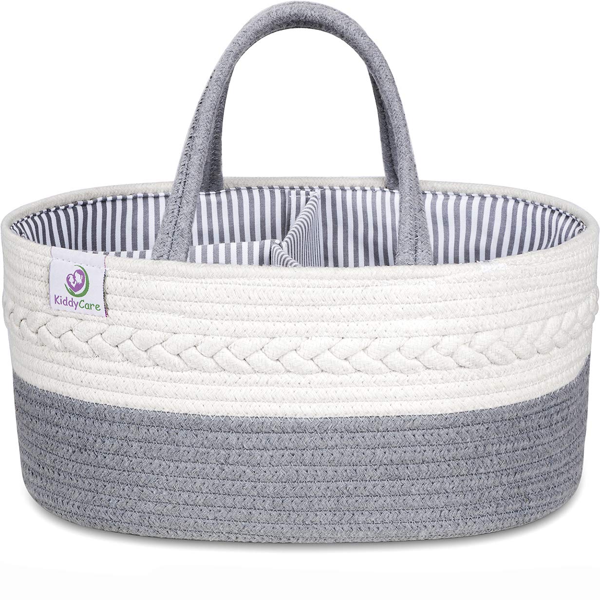 KiddyCare Baby Diaper Caddy Organizer Stylish Rope Nursery Storage