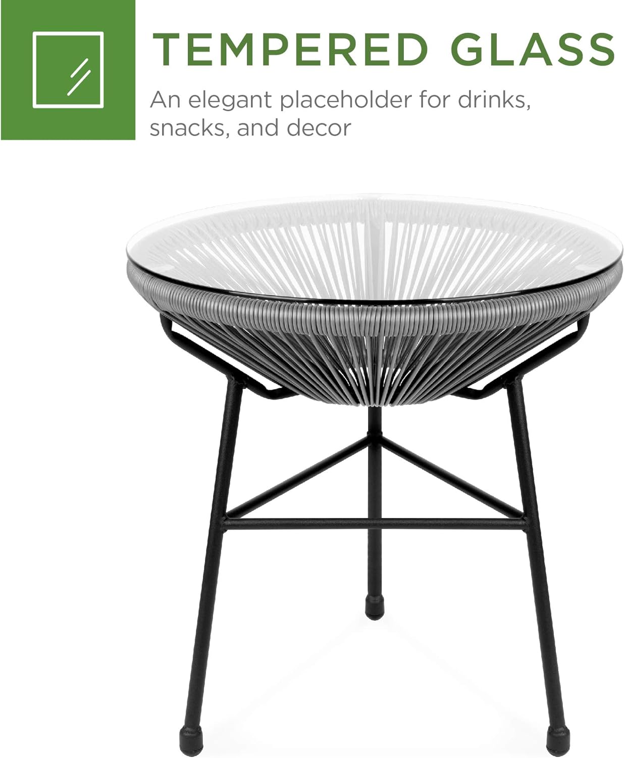 commercial bistro sets on Best Choice Products 3 Piece Outdoor Acapulco All Weather Woven Rope Patio Conversation Bistro Set W Glass Top Table And 2 Rocking Chairs Black Bistro Sets Patio Lawn Garden Plutusias Com