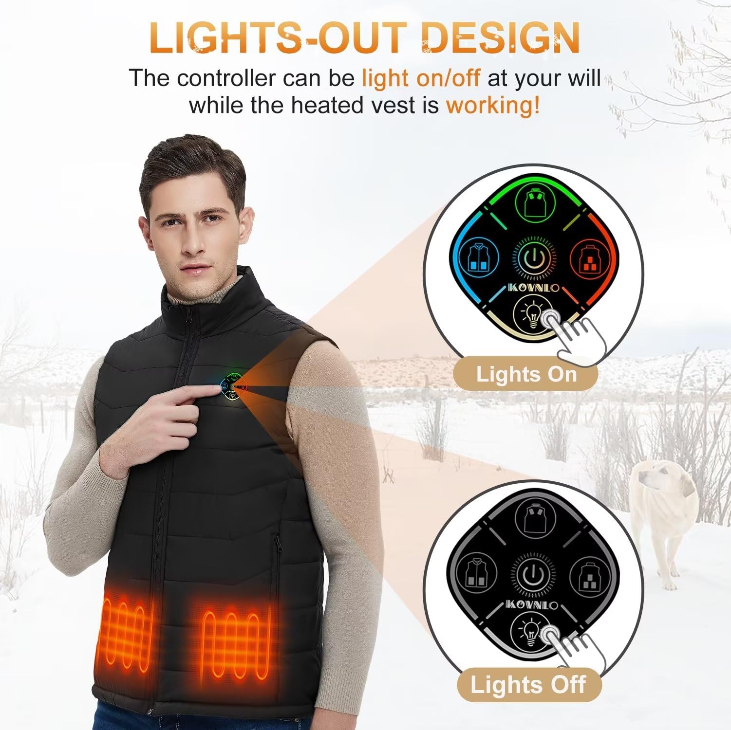 Mua KOVNLO Heated Vest for Men, Smart Controller with Lights-out Design ...