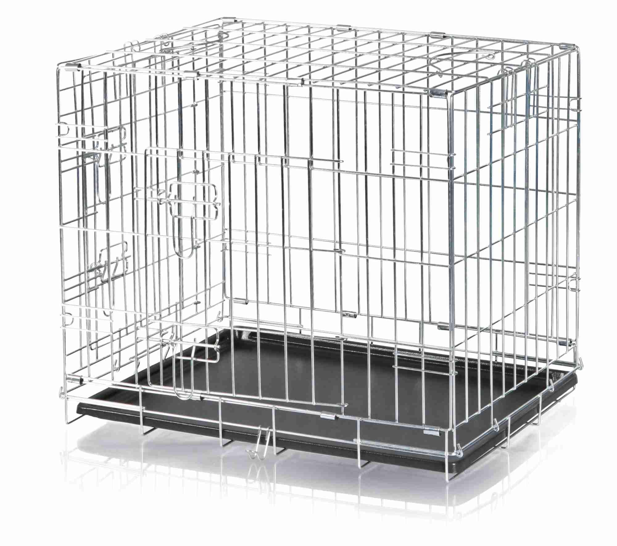 TRIXIE Dog Crate Home – Size S: 64 × 54 × 48 cm – Foldable Metal Dog Cage with 2 Doors, Secure Latches and Galvanised Frame – Includes Base Tray – For Home and Travel – 3922