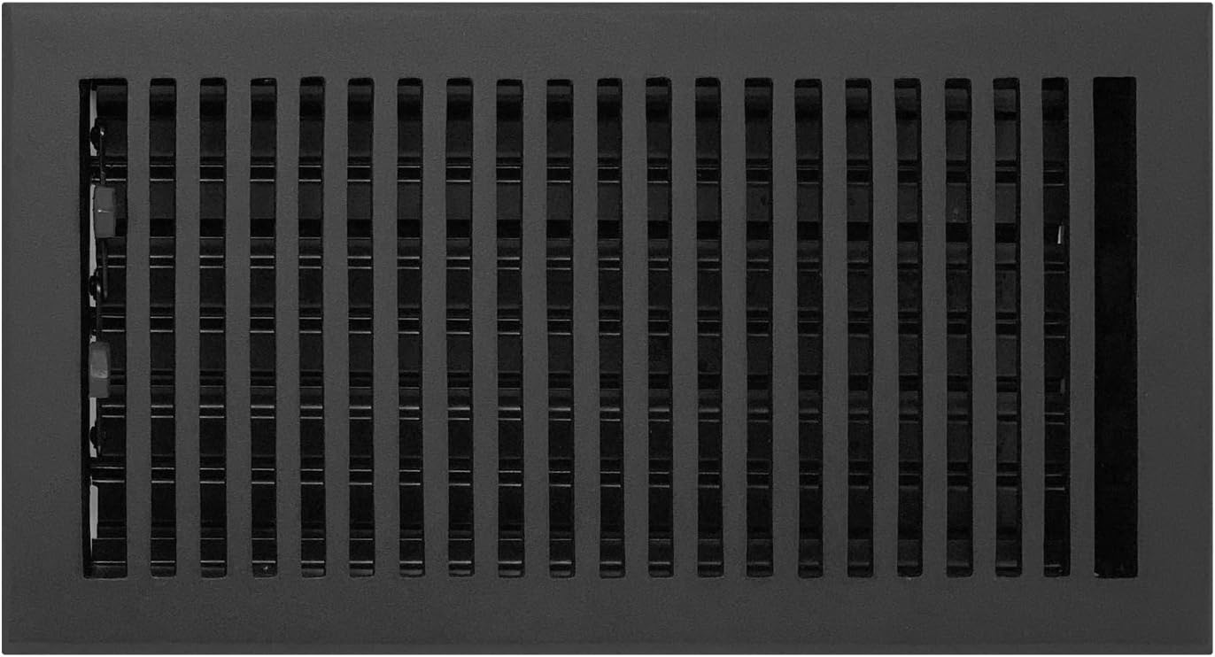 Registers, Grilles & Vents - Madelyn Carter Contemporary Vent Cover, Solid Cast Aluminum Interior, Controls Air Flow, 6 x 12 inches (Overall Face: 7.25 x 13.5 inches), Matte Black
