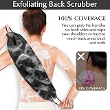 anezus Exfoliating Back Scrubber Gloves Set Black Nylon Bath Spa view 4