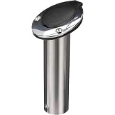 Attwood 66362-7 Stainless Steel Flush Mount Rod Holder, 2-Inch Diameter, 7 &frac12; Inches Long, 30-Degree Top Flange, Open Base End