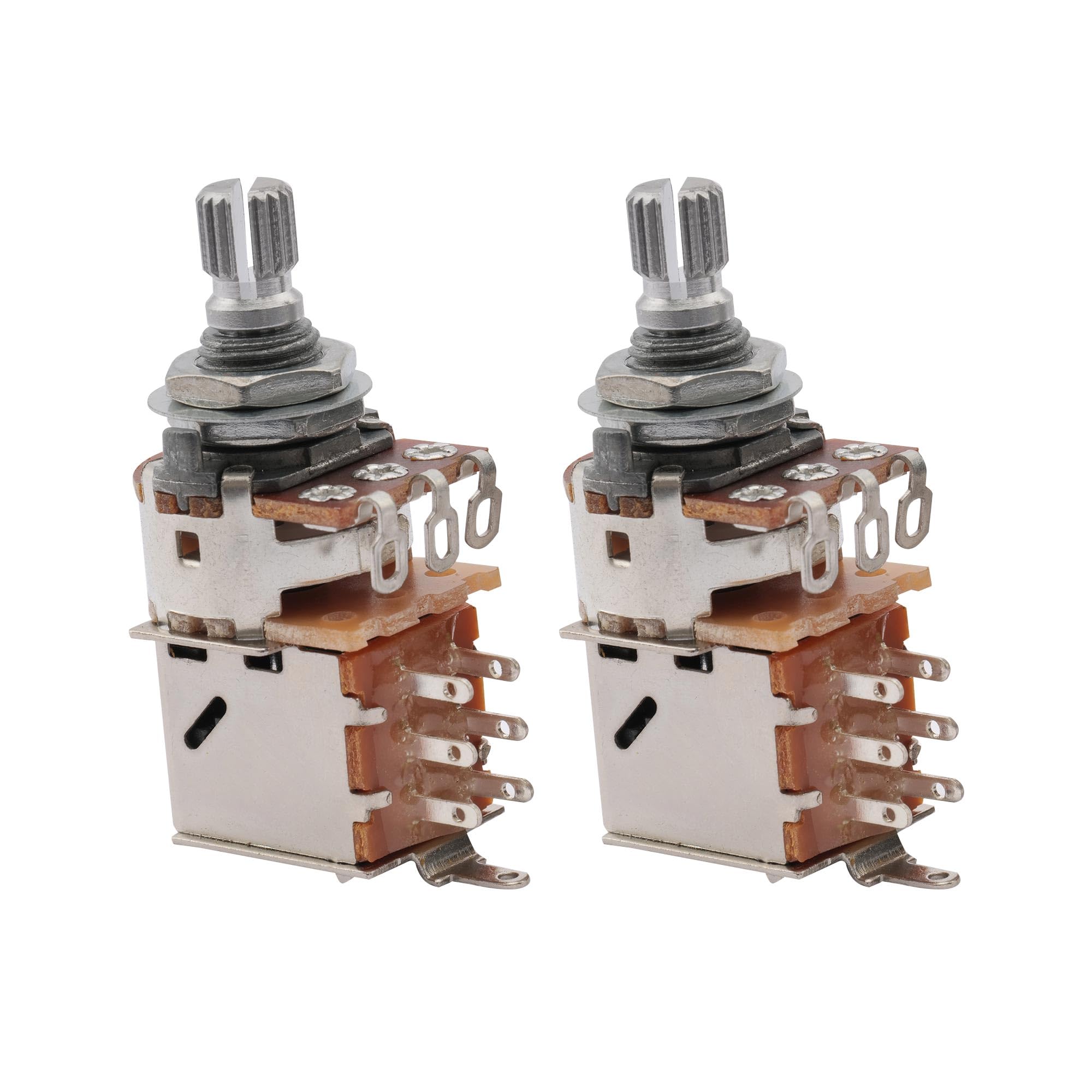 Musiclily Metric B500k Push Pull Guitar Pots Linear Taper Short Split Shaft Potentiometers for Electric Guitar or Bass(2 Pcs)