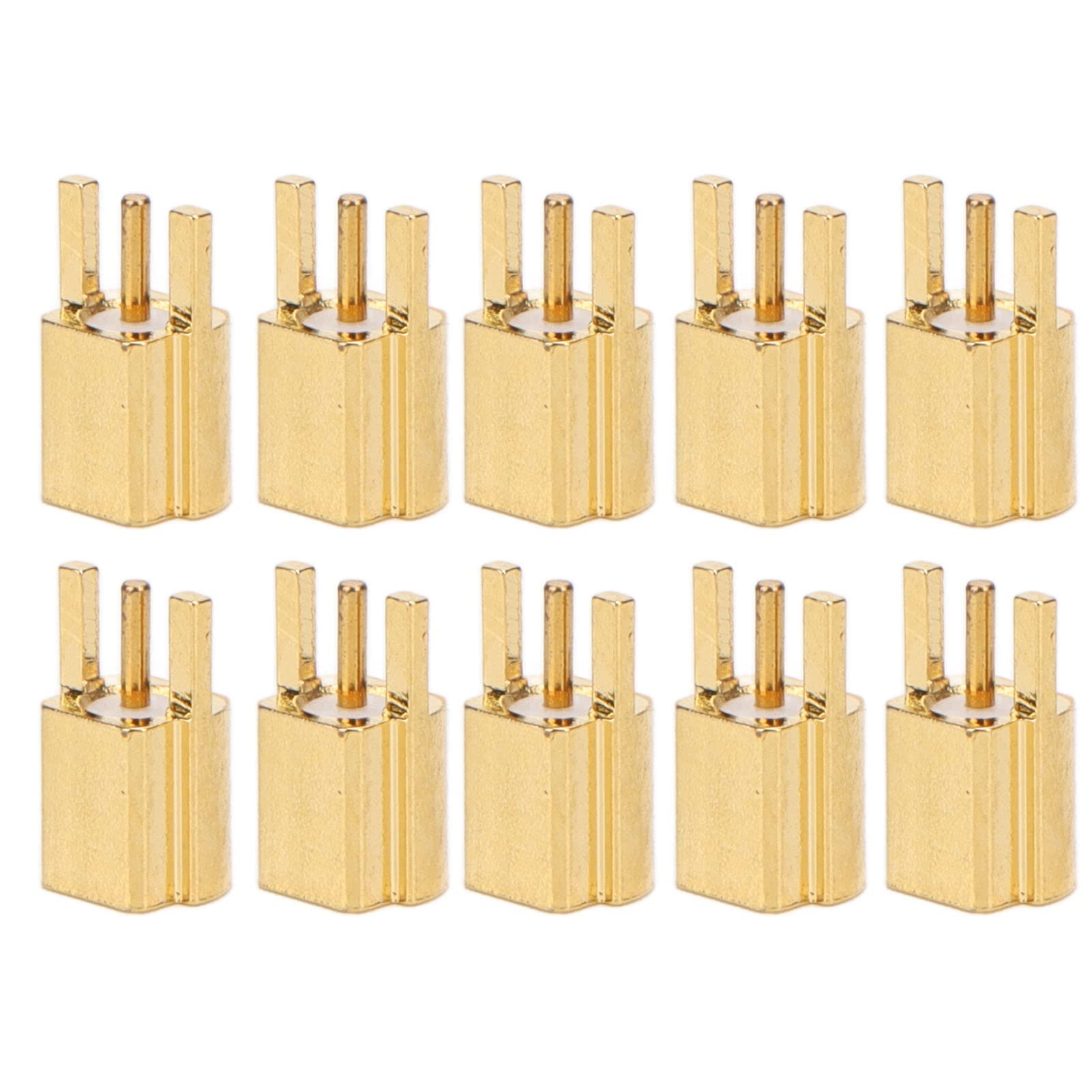 Uadme MMCX Socket, 10PCS MMCX Connector 3 Pin Connection Female Jacks Coaxial RF Connectors Set OFC Material 50ohms for Earphone Cable Repair