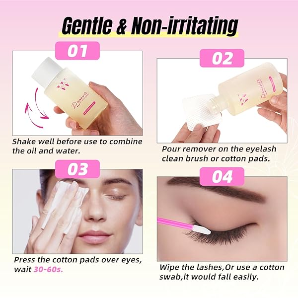 LASH REMOVER CLUSTER LASHES REMOVER LOW-IRRITATING EYELASH EXTENSION REMOVER GENTLE AND MILD LASH SELF ADHESIVE EYELASHES REMOVER GLUE FOR BEGINNER USE AT HOME(150ML)