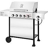Royal Gourmet GA5401T 5 Burner Propane Gas Grill with Side Burner and Sear Burner, Stainless Steel Gas BBQ Grill with 61,000 