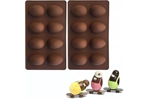2-Pack Easter Egg Silicone Mold - MoldFun Easter surprise Eggs Pan Mold for Peanut Butter Chocolate, Candy, Muffin Cake, Cupcake, Jello, Soap, Bath Bomb, Yogurt Ice Cream, Candle Wax
