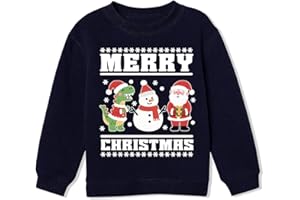 CM-Kid Boy Girl Sweatshirt Ugly Christmas Sweater Style Xmas Santa Dinosaur Shirt 4-10 Years