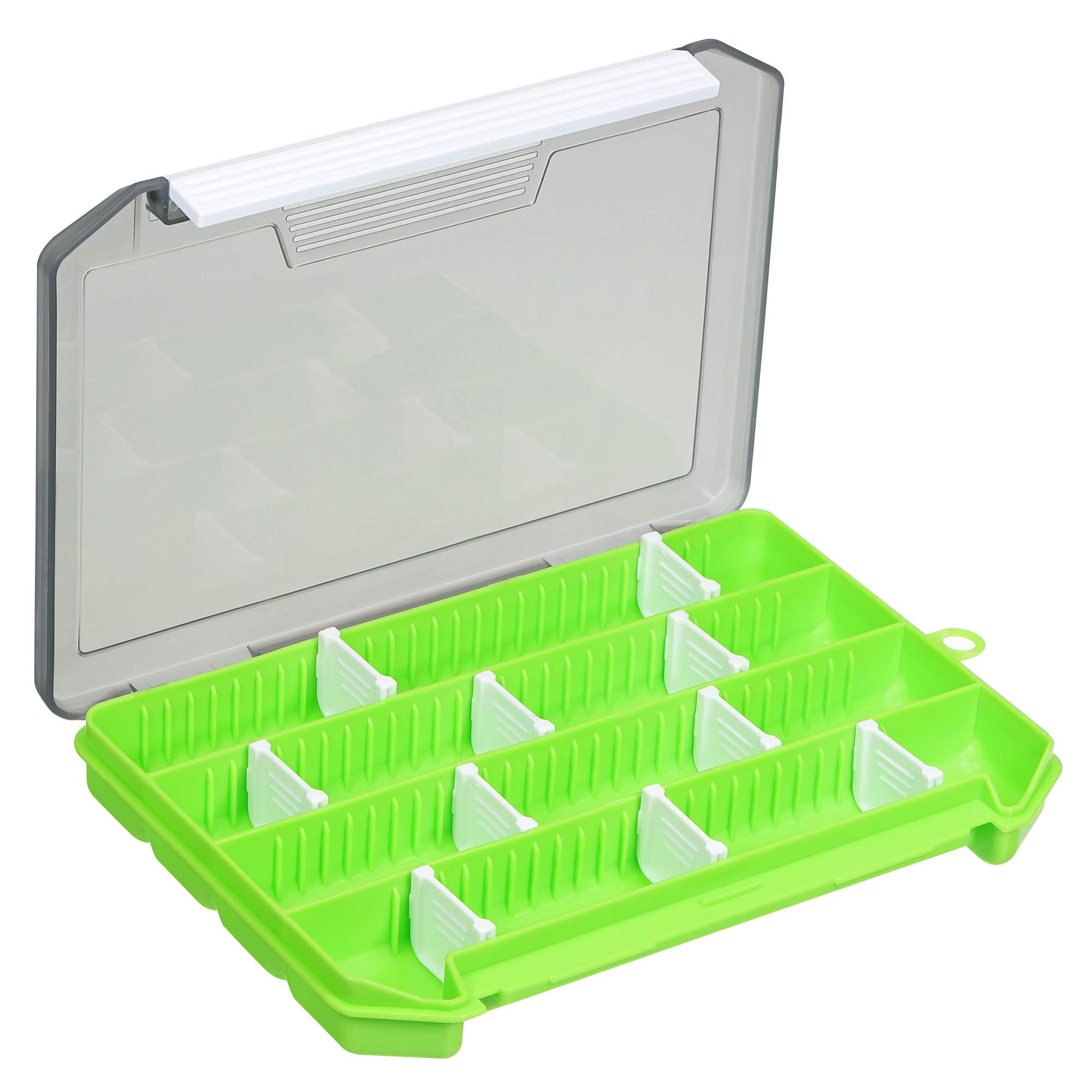 PATIKIL Waterproof Fishing Lure Box, Plastic Fish Tackle Accessory Storage Organizer Container, Green