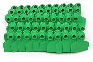 NOMAL Blank Ear Tags, 100 Pieces Blank Livestock Ear Tags for Pigs Goats Sheep Cattle Calf Cows Animal (Green)