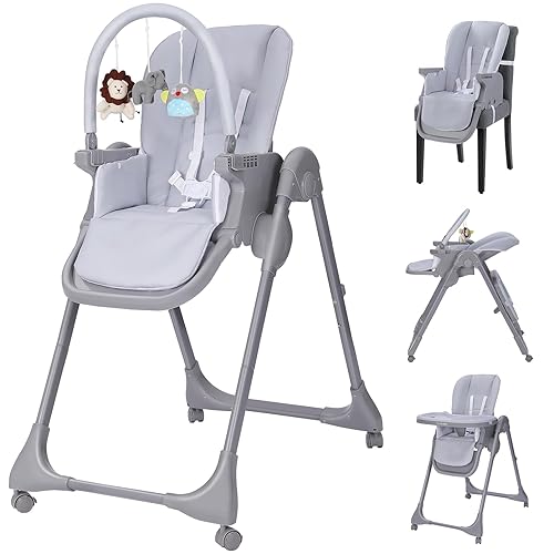 Ezebaby Baby High Chair, Folding High Chair with Adjustable Heigh