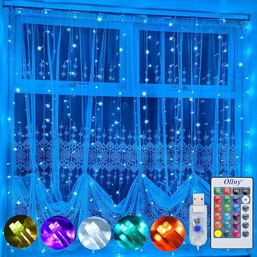 Ollny Curtain Fairy Lights With Remote Usb Powered 2m X 2m 180
