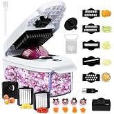 AISHUJIE 13-in-1 Vegetable Chopper, Box Chopper for Vegetables | Manual vegetable chopper with container, 240 mm lever, 1.5L capacity, multi-cut prep and adult-prepared decorative molds.