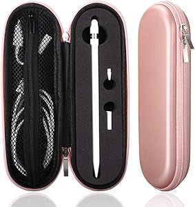 Shockproof Carrying Case for Apple Pencil, iMangoo Hard Protective EVA Pouch Pencil Adapter Sleeve Pencil Cap Holder Travel Cover Impact Resistant Case Bag for Apple Pencil & Pencil 2 Rose Gold