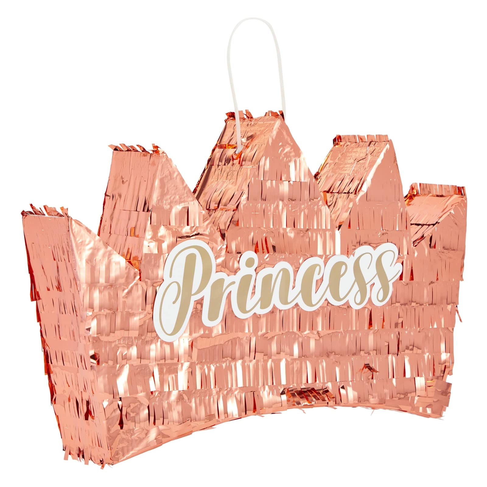 Photo 1 of BLUE PANDA Princess Crown Pinata - Birthday Activity & Princess Theme Pinata - Shiny Metallic Rose Gold Design & Rose Gold Crown - Easy-Fill Opening & Party Decoration - Small - 14.8 x 3 x 10.3 in