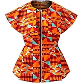 SHENBOLEN Women African Print Top Ankara Dashiki Shirt