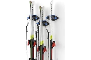 Skifavs Ski Wall Mount, Snowboard Wall Storage Rack, Ski & Snowboard Rack For Garage Wall, Ski Holders For Wall, Damage-Free Ski Storage Rack, Snowboard Display