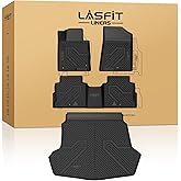 LASFIT Floor Mats & Cargo Mat for Hyundai Sonata 2015-2019 & KIA Optima 2016-2020 (Not Fit Hybrid/PHEV), All Weather TPE Custom Fit Floor Liners & Trunk Mat for Optima & Sonata Car Accessories, Black