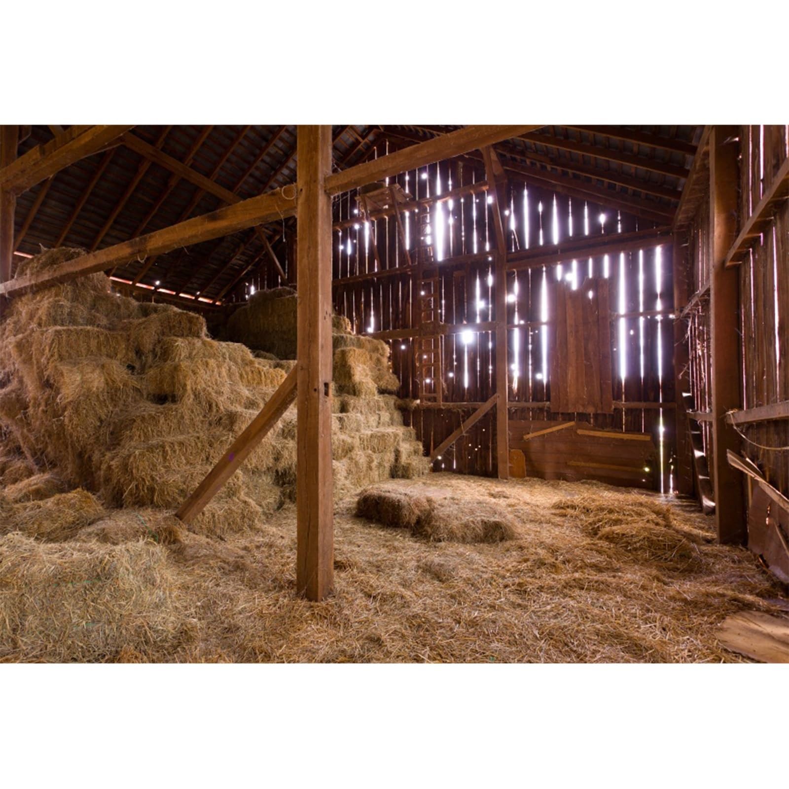YongFoto 12x8ft Photography Backdrop Vintage Old Wooden Barn Straw Hayloft Indoor Scene Photo Background Backdrops Photography Photo Shoots Party Newborn Kids Baby Personal Portrait Photo Studio Props