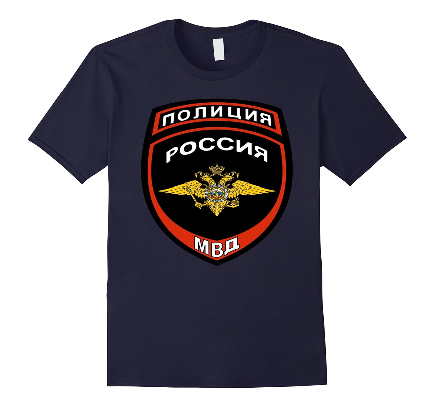 Russian Police Badge T-Shirt Russia Cops Gift Tee-ANZ