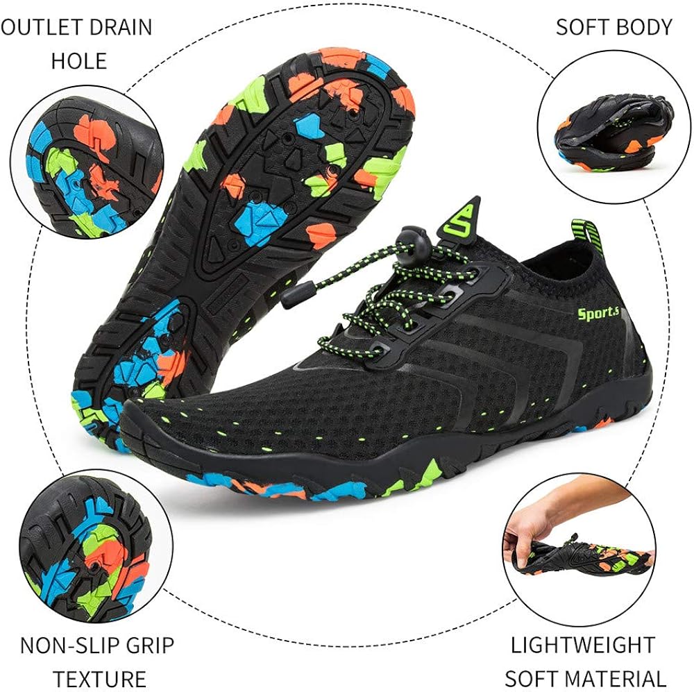  | Water Shoes Mens Womens Beach Swim Shoes Quick-Dry Aqua Socks Pool Shoes for Surf Yoga Water Aerobics | Water Shoes