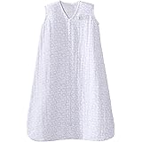 HALO Sleepsack, 100% Cotton Muslin Wearable Blanket, Swaddle Transition Sleeping Bag, TOG 0.5, Grey Open Circles, Medium, 6-1