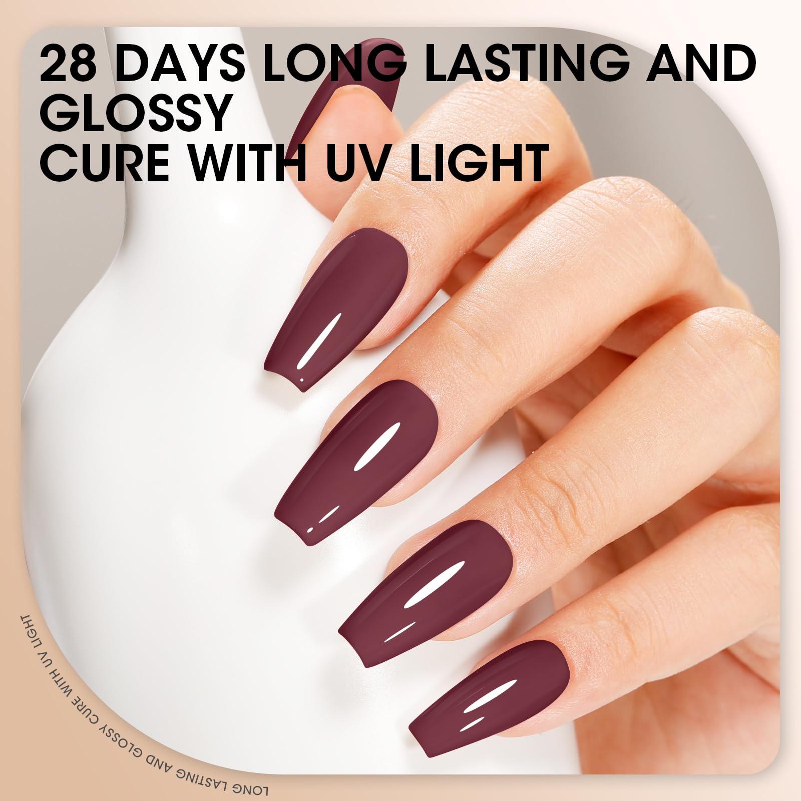 Gellen Gel Nail Polish Set, 0.33 Fl.Oz 6 Colors Fall Winter Red Brown Gel Polish Kit No Wipe Soak Off Glossy UV Gel for Nail Manicure DIY Art Salon Home - Image 3