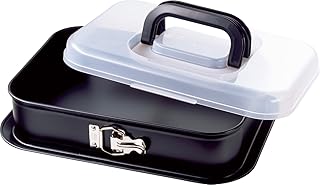 Kaiser Inspiration Springform eckig 35 x 24 cm, Backform rechteckig mit Deckel, Tiramisu Form antihaftbeschichtet, klappbarer Griff, Kuchenform eckig