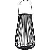Nearly Natural 20in. Vintage Black Metal Wire Votive Tea Lantern Candle Holder