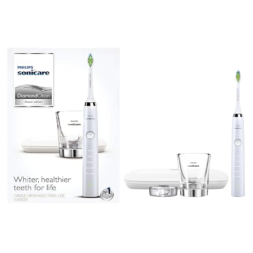 Philips Sonicare Diamond Clean Classic Rechargeable 5 brushing modes, Electric Toothbrush with premium travel case, White, HX9331/43