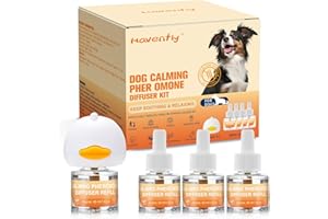 Havenfly Dog Calming Pheromone Diffuser Kit - 1 Diffuser + 4×48ml Refills | Reduce Anxiety, Stress & Fear | Soothing for Thun