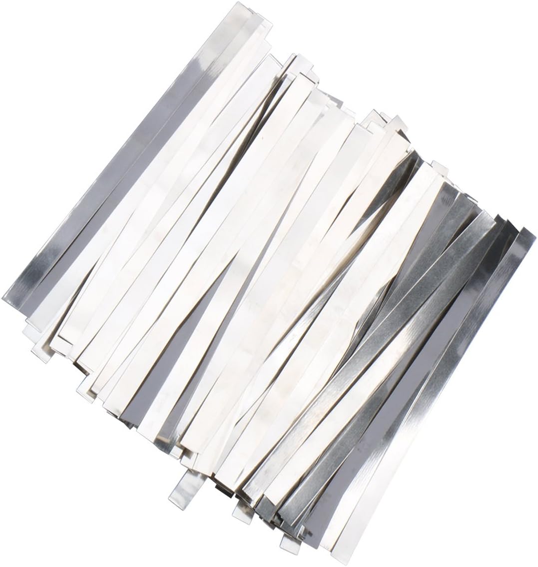 Pure Nickel Strip- 0.1x5x100mm 99.6% Nickel for 18650 Soldering Tab for High Capacity Lithium, Li-Po Battery, NiMh and NiCd Battery Pack Battery and Spot Welding, 100 Count, a U.S. Solid Product - - 