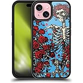 Head Case Designs Officially Licensed Grateful Dead Bertha Skull Roses Trends Gel Armour Case [Military Grade Protection] Compatible with Apple iPhone 15
