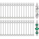 30 Pcs Beadable Keychain Bars, Blank Bead Keychain Making Kit, Bulk Silver Metal Bar Links, Easy to Detach Beaded Keychain for Pendant DIY Crafts & Jewelry Making Gift