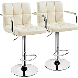 Yaheetech Bar Stools Set of 2, PU Leather