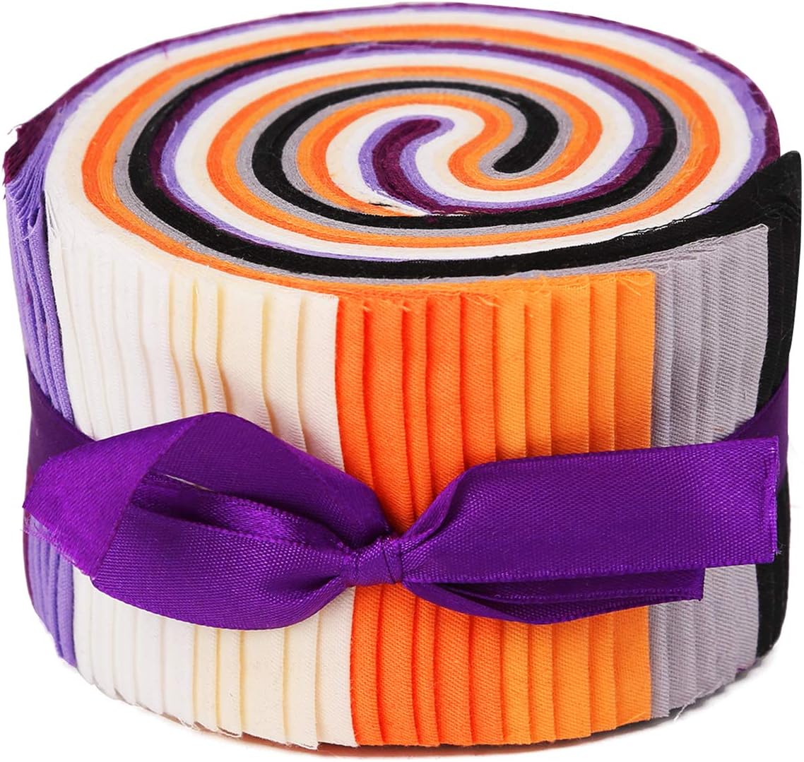 8 Colors Fabric Jelly Rolls (5 Pcs/Color), 6.2X 100cm Fabric Roll Up, Patchwork Cotton Jelly Roll Fabric, Patchwork Crafts with Different Patterns for Crafts