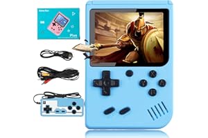 TRAPOTS 500 in 1 Gameboy for Adults&Kids Retro Handheld Game Console Retro Video Game Console Supports Two People Playing Games on TV (Blue)