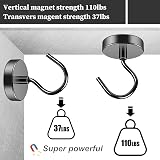 Grtard 4 Pack Magnetic Hooks 100 lbs Neodymium Heavy Duty Kitchen Garage view 4