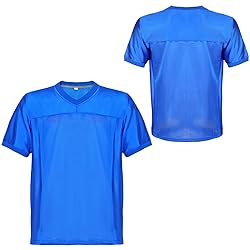 Aumudle Men Blank Plain Football Jersey Practice