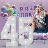 Number 45 Marquee Numbers 3 Feet Tall, 45th Birthday Decorations for Women Men, 45 Light Up Number for Party Large 45 Light Up Sign for Birthday Anniversary Decor