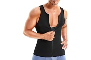 Wonderience Men Shapewear Slimming Body Shaper Compression Shirt Tank top with Zipper Underwear For tummy control