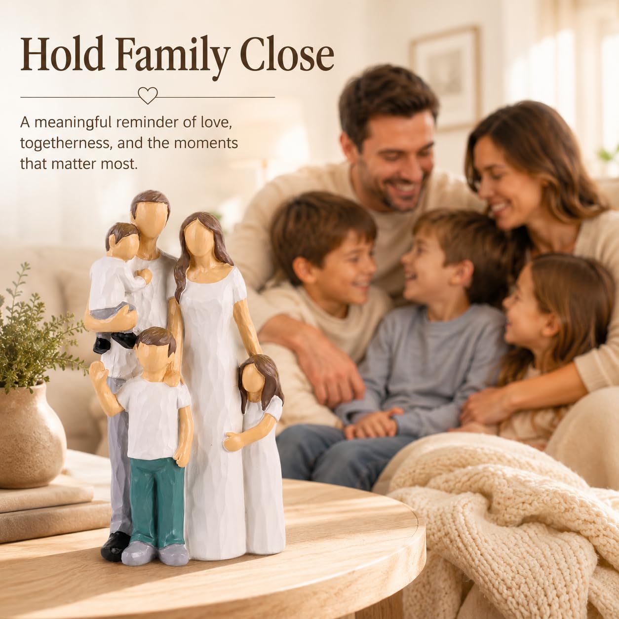 Familienfiguren: Vater, Mutter, Tochter, Sohn – eine liebevolle Geschenkidee für die Familie. Handbemalte und detailgetreue Statue von Mutter und Baby. Geburtstagsgeschenk vom Ehemann für die (Weiß) 4