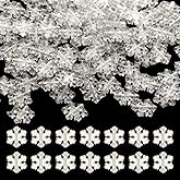 SUNNYCLUE 500Pcs Snowflake Beads Bulk Clear Snowflakes Beads Christmas Xmas Fall Mini Acrylic Holiday Clear Spacers for Jewelry Making DIY Necklace Earring Adults