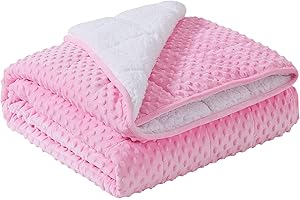 Satwip Weighted Blanket Queen Size 15 lbs Cozy Minky Dot and Shaggy Sherpa Bed Trows, Great for Sleeping & Calming, Fluffy Wa