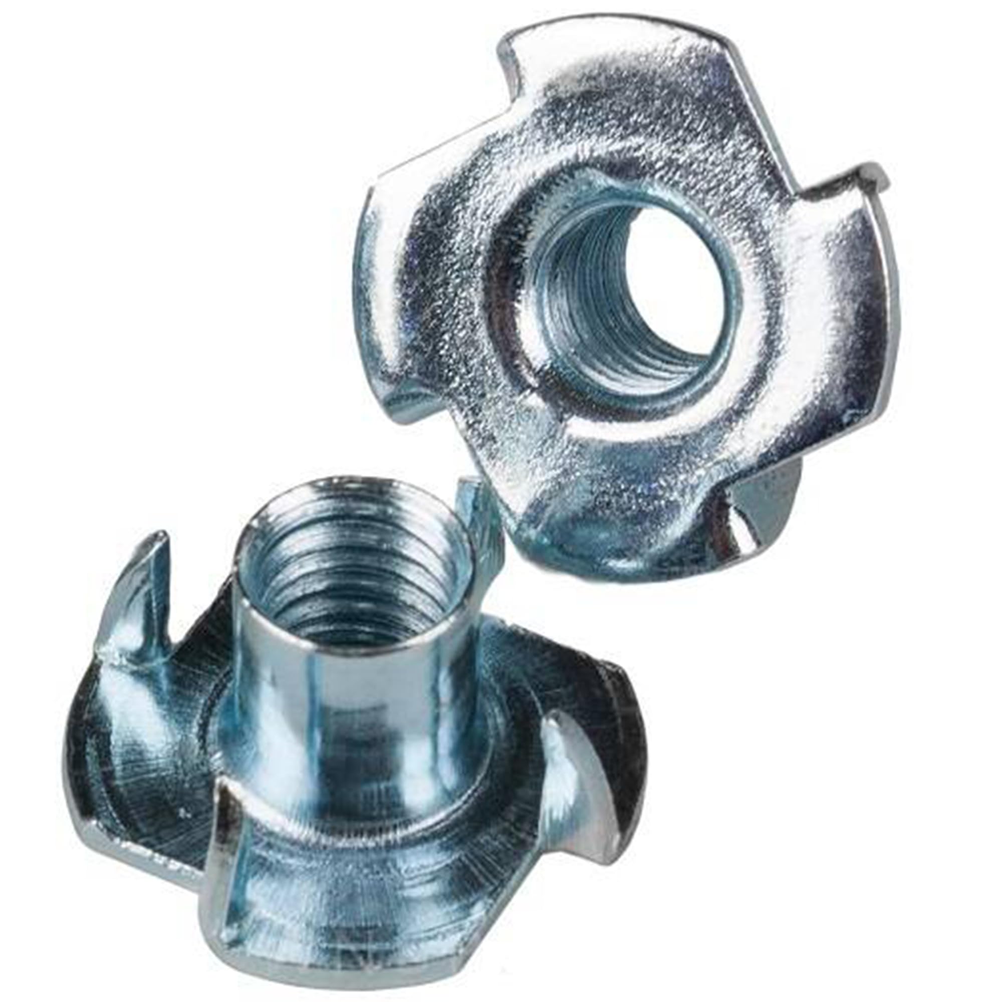 T Nuts Four Pronged Tee Nuts Zinc Plated Steel Anchors Blind Nut Captive Inserts for Woodworking and Furniture Heavy Duty Threaded Wood Insert Nuts with Sharp Prong Pack of: 50 Size: M4 x 8mm