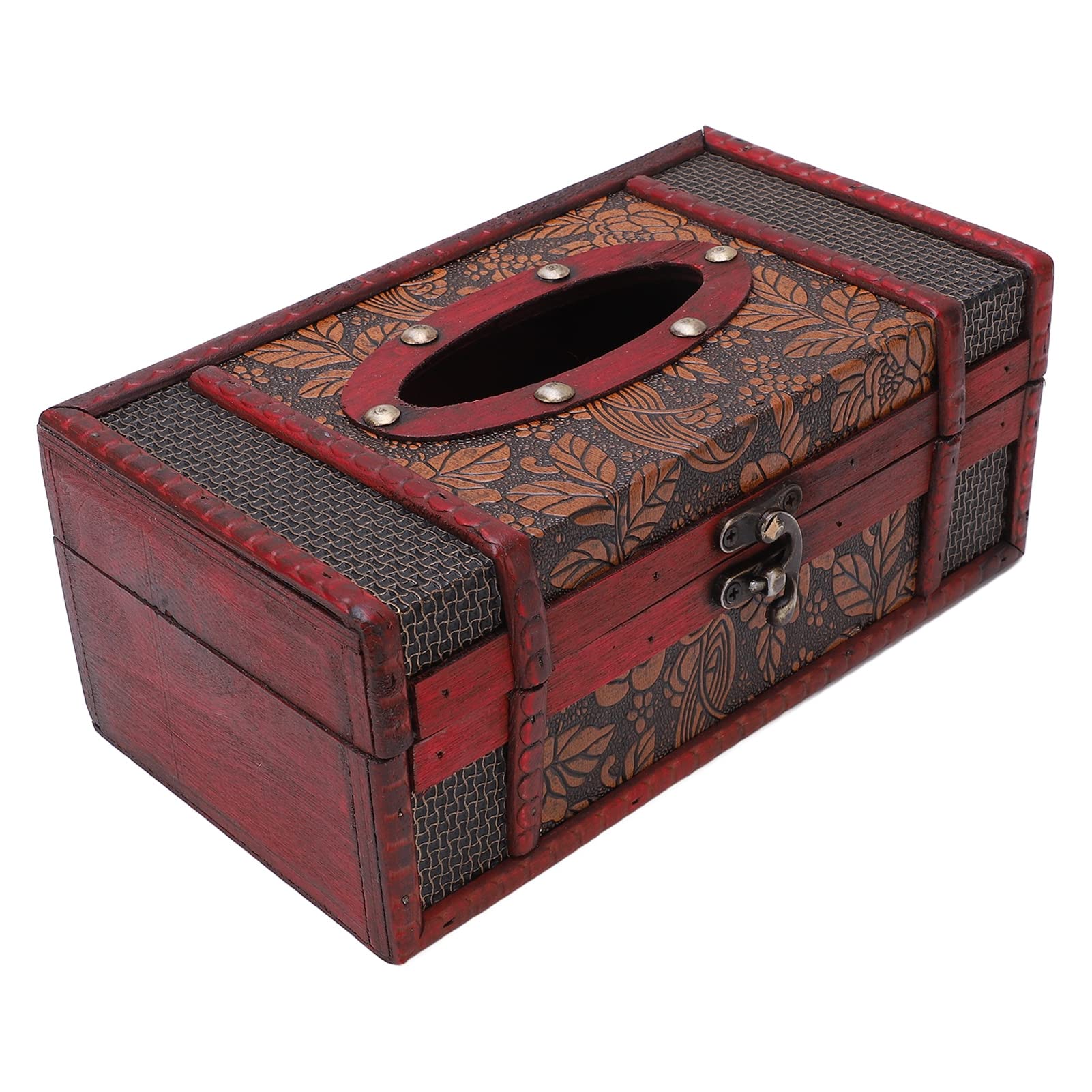 Wooden Tissue Box, Rectangular Tissue Box, Vintage Style Durable Wood Rectangular Tissue Box Cover Durable Wood Classic Texture Decorative Tissue Box for Home Office Hotel