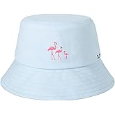 ZLYC Unisex Fashion Embroidered Bucket Hat Summer Fisherman Cap for Men Women